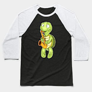 Saxophone Player Kids Jazz Music Sea Turtle Saxophone Baseball T-Shirt